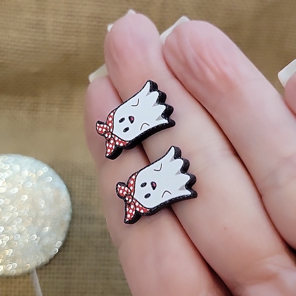 🔥LAST PAIR🔥 ROCKABILLY GHOST GIRL EARRINGS - Picture 5 of 6